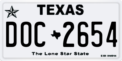 TX license plate DOC2654