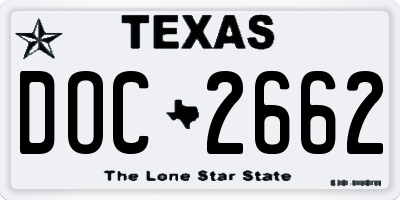 TX license plate DOC2662