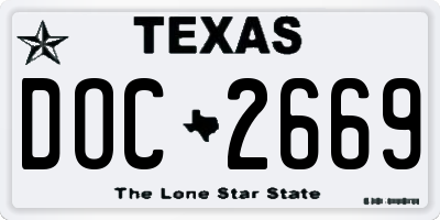 TX license plate DOC2669