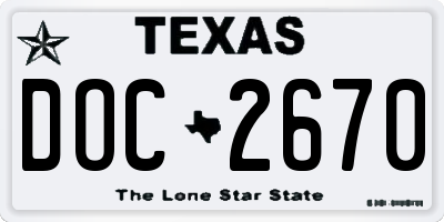 TX license plate DOC2670