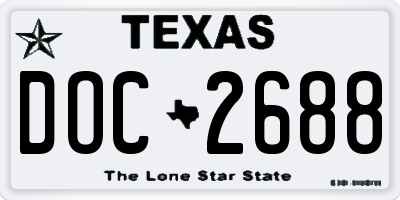 TX license plate DOC2688
