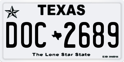 TX license plate DOC2689