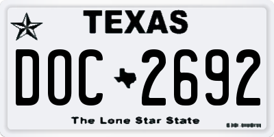 TX license plate DOC2692