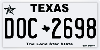 TX license plate DOC2698