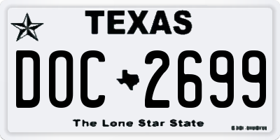 TX license plate DOC2699