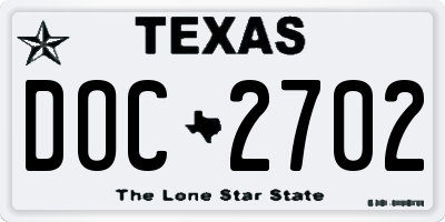 TX license plate DOC2702