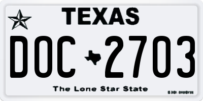 TX license plate DOC2703