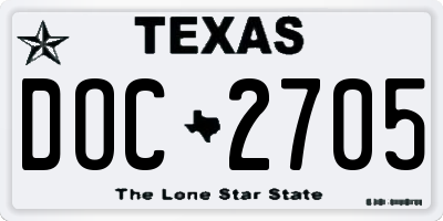 TX license plate DOC2705