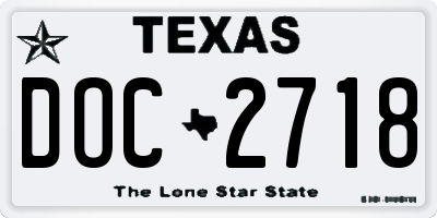 TX license plate DOC2718