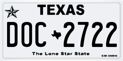 TX license plate DOC2722