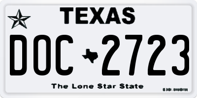 TX license plate DOC2723