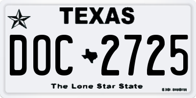 TX license plate DOC2725