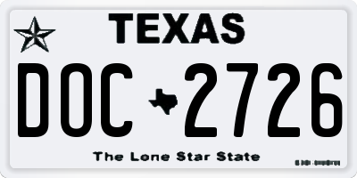 TX license plate DOC2726