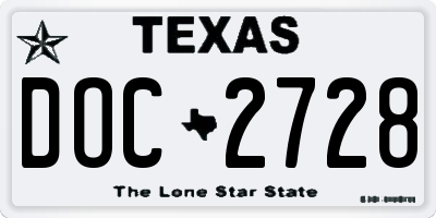 TX license plate DOC2728