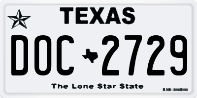 TX license plate DOC2729