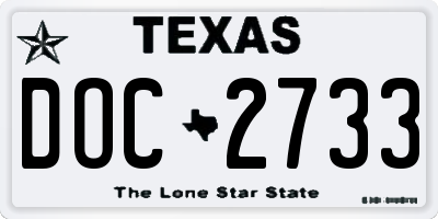TX license plate DOC2733