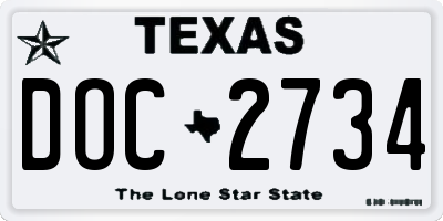 TX license plate DOC2734