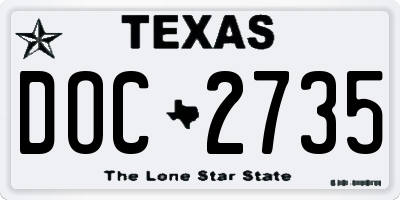 TX license plate DOC2735
