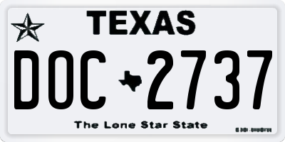 TX license plate DOC2737