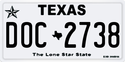 TX license plate DOC2738