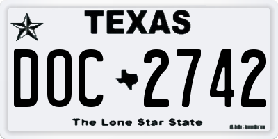 TX license plate DOC2742