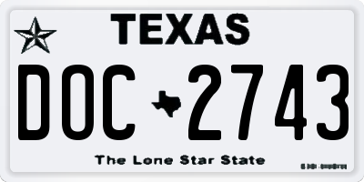 TX license plate DOC2743