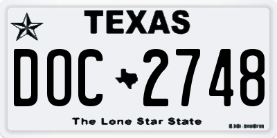 TX license plate DOC2748