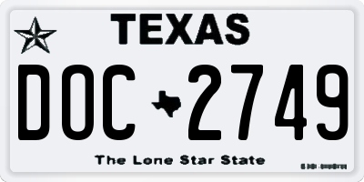 TX license plate DOC2749