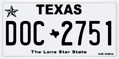 TX license plate DOC2751