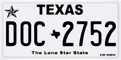TX license plate DOC2752