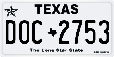 TX license plate DOC2753