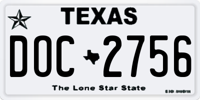 TX license plate DOC2756