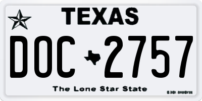 TX license plate DOC2757