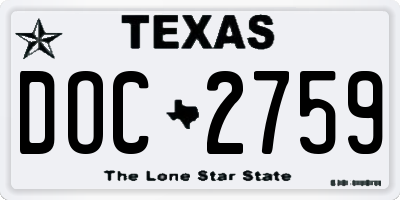 TX license plate DOC2759
