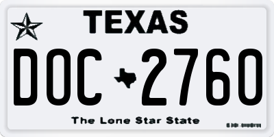 TX license plate DOC2760