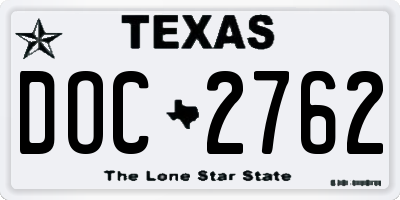 TX license plate DOC2762