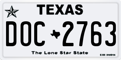 TX license plate DOC2763