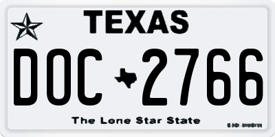 TX license plate DOC2766