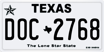 TX license plate DOC2768