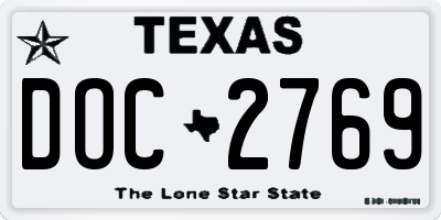 TX license plate DOC2769