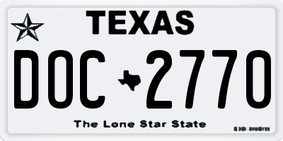 TX license plate DOC2770