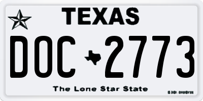 TX license plate DOC2773
