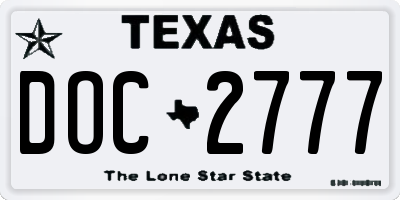 TX license plate DOC2777
