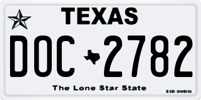 TX license plate DOC2782