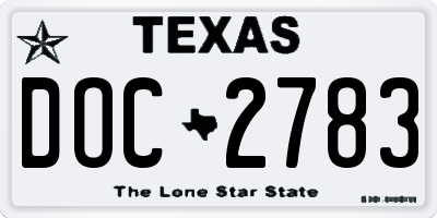 TX license plate DOC2783