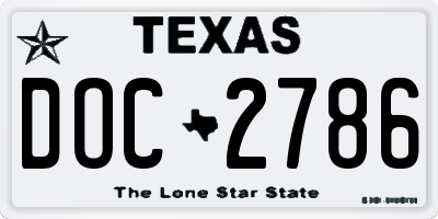 TX license plate DOC2786