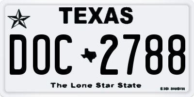 TX license plate DOC2788