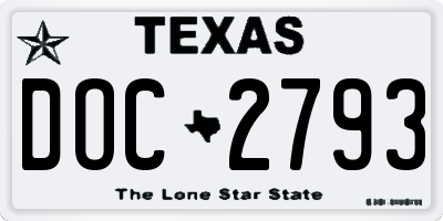 TX license plate DOC2793