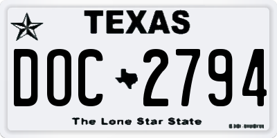 TX license plate DOC2794