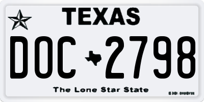 TX license plate DOC2798